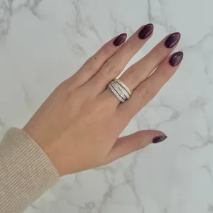 14K TRI-TONE GOLD DIAMOND SANDY RING