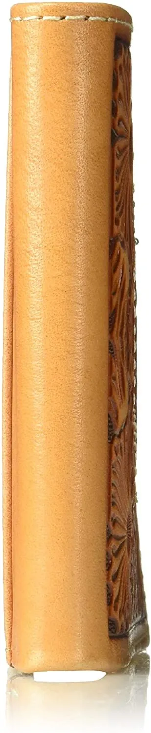 Ariat Floral and Canter Basket Bifold Wallet, tan
