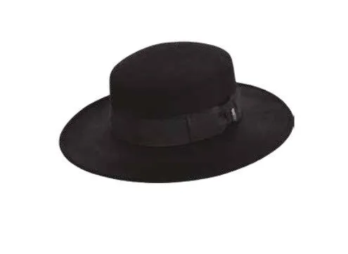 Avenel Wool Felt Boater BKN1485 Black 1