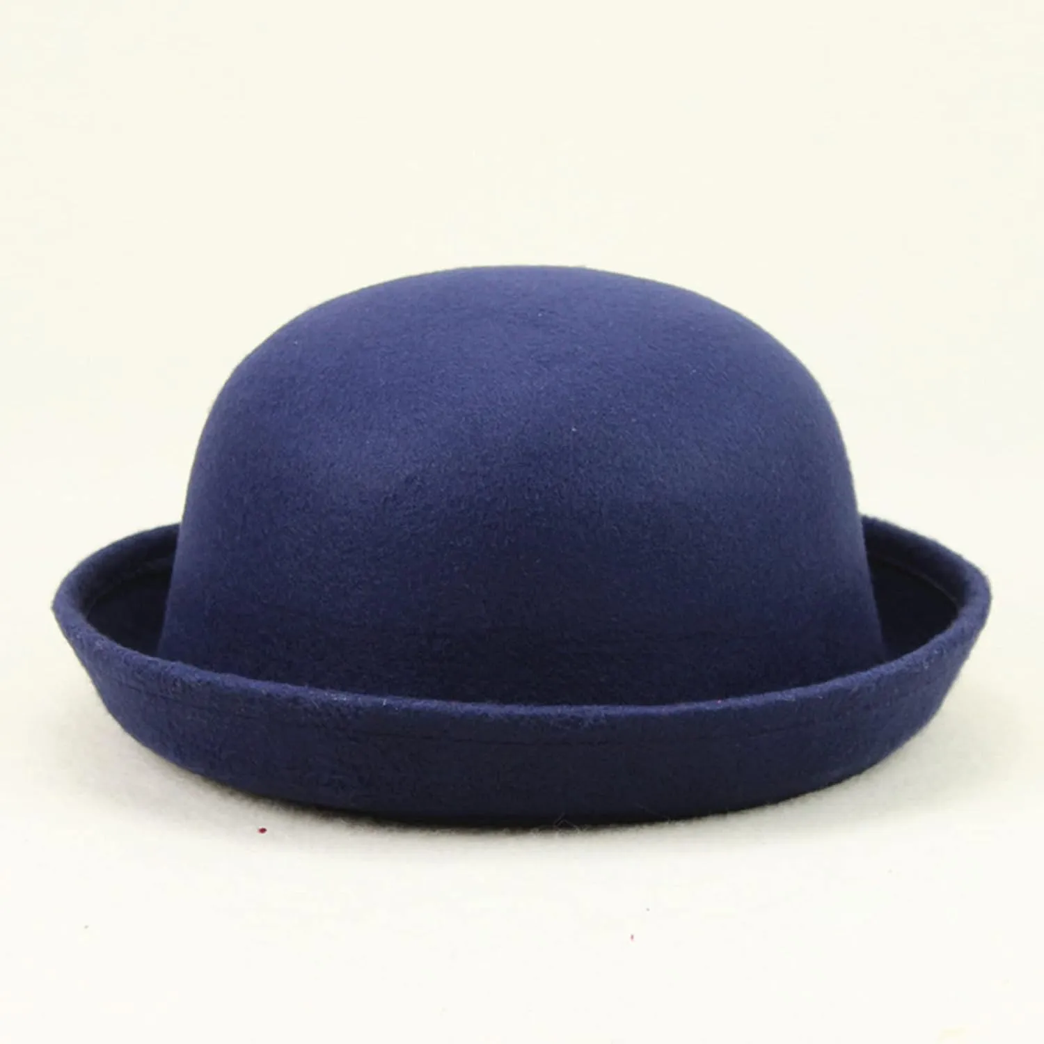Black Bowler Hat Short Rolled Brim Fedora Hat for Men and Women Bow Cloche Bowler Fedora Hat