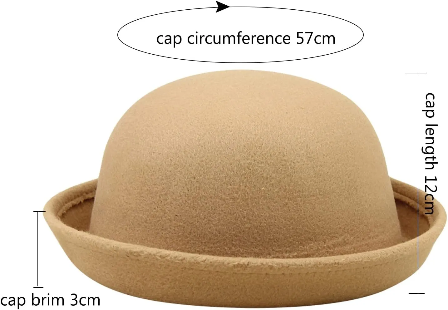 Black Bowler Hat Short Rolled Brim Fedora Hat for Men and Women Bow Cloche Bowler Fedora Hat