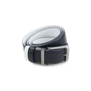Black/white perforated belt