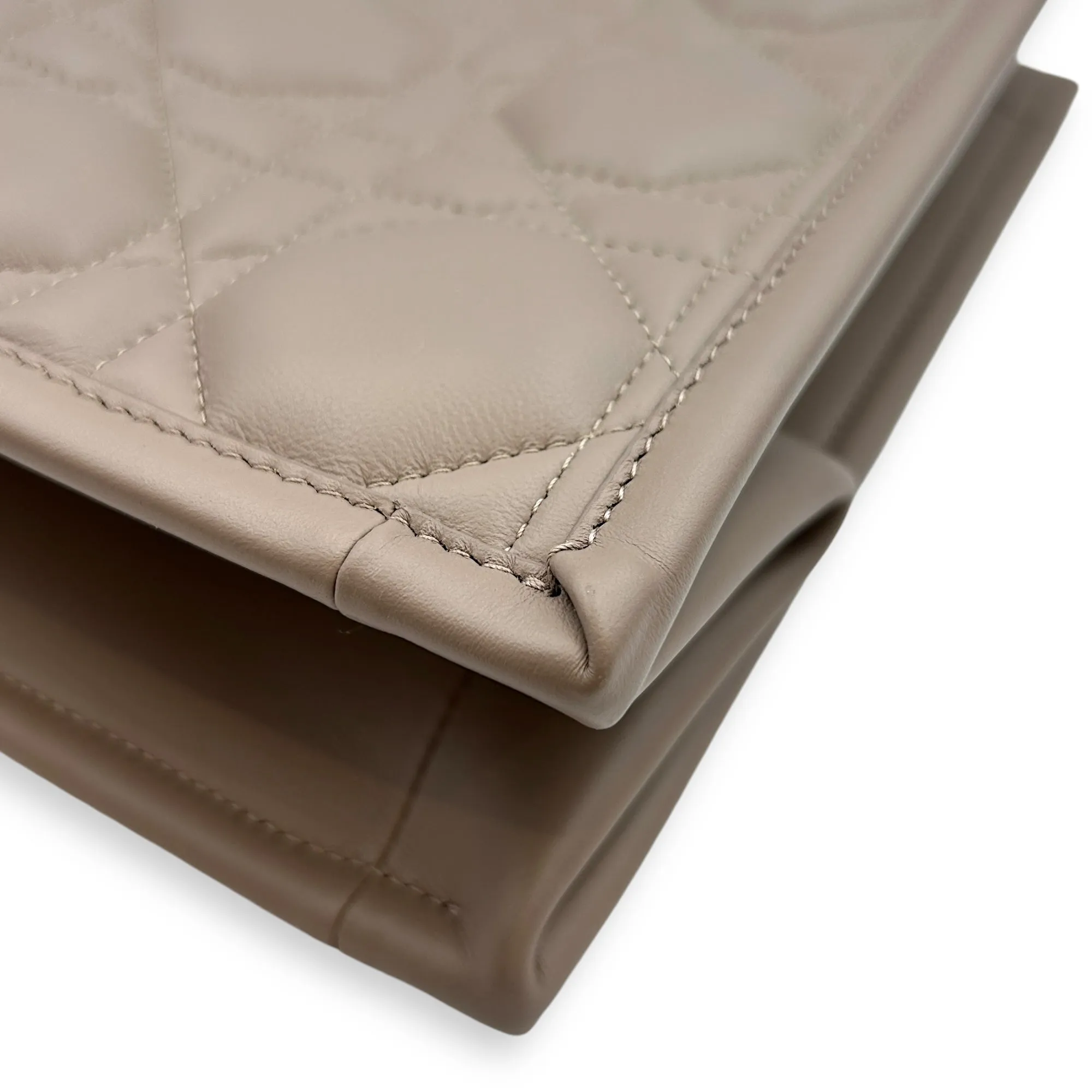 Book Tote Medium Warm Taupe Crossbody Bag in Macrocannage Calfskin, Gold hardware
