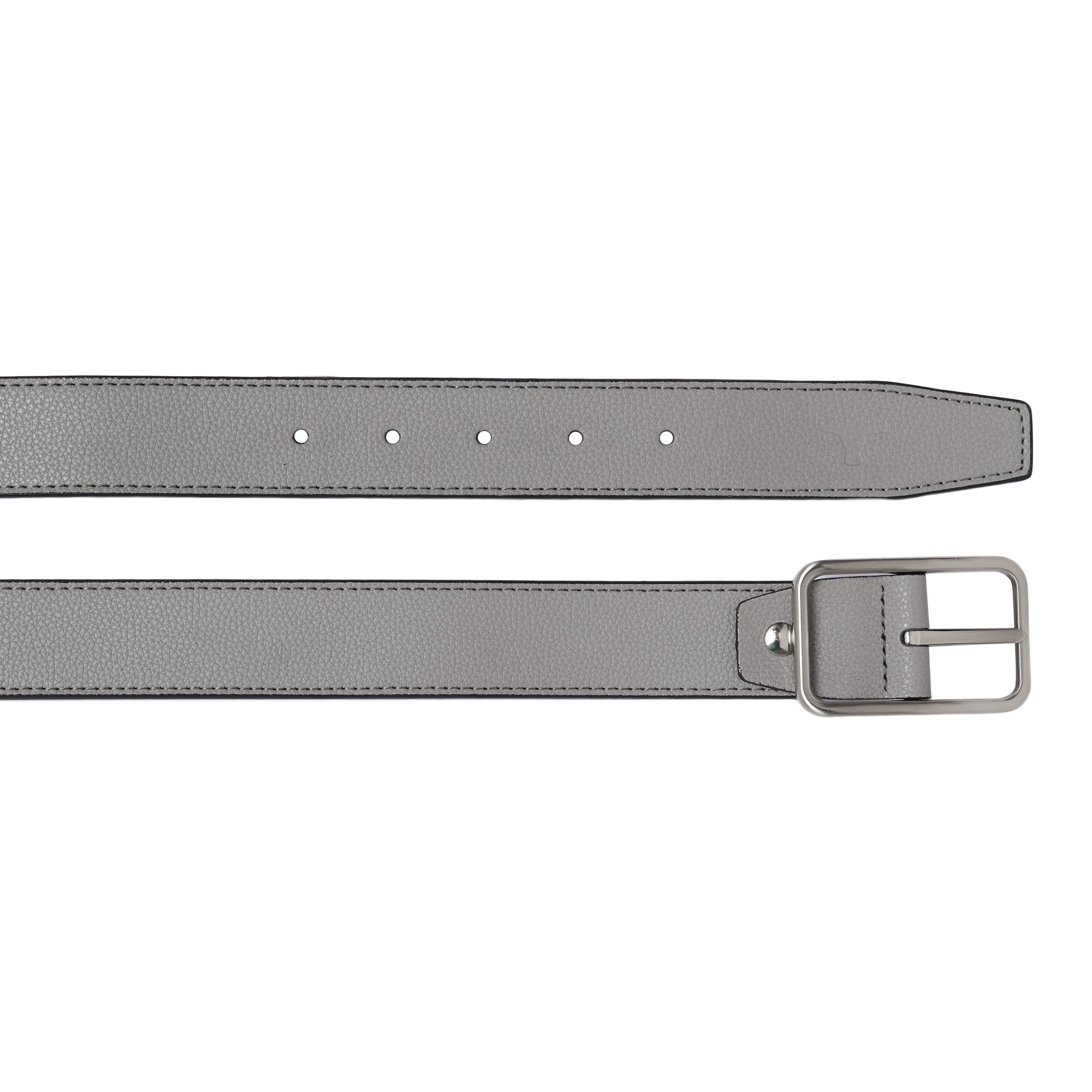 Bulchee Men's Genuine Leather Reversible Hickok Turning Buckle (Formal, Grey/Black) BUL2235B