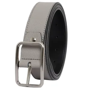 Bulchee Men's Genuine Leather Reversible Hickok Turning Buckle (Formal, Grey/Black) BUL2235B