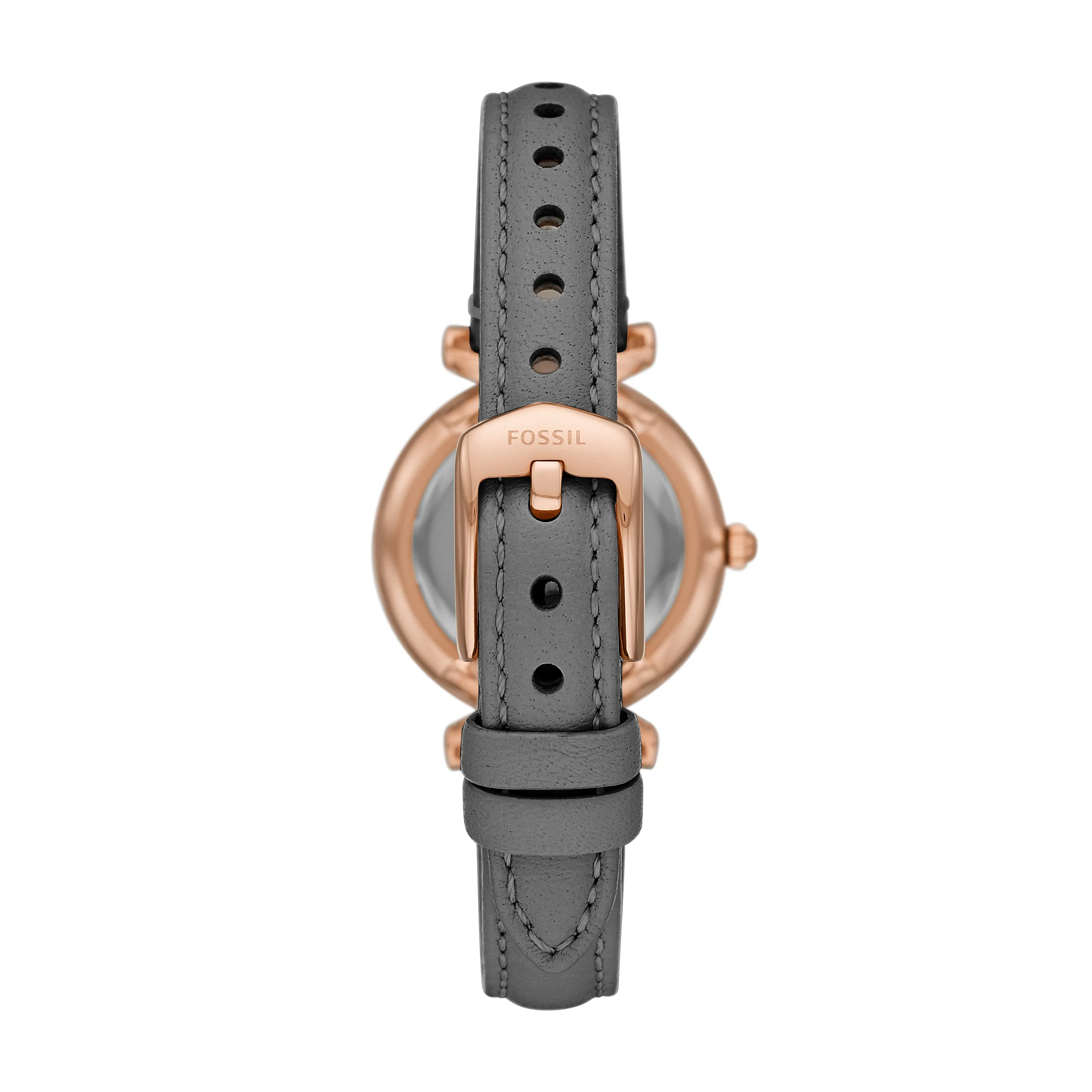 Carlie Mini Three-Hand Gray Leather Watch