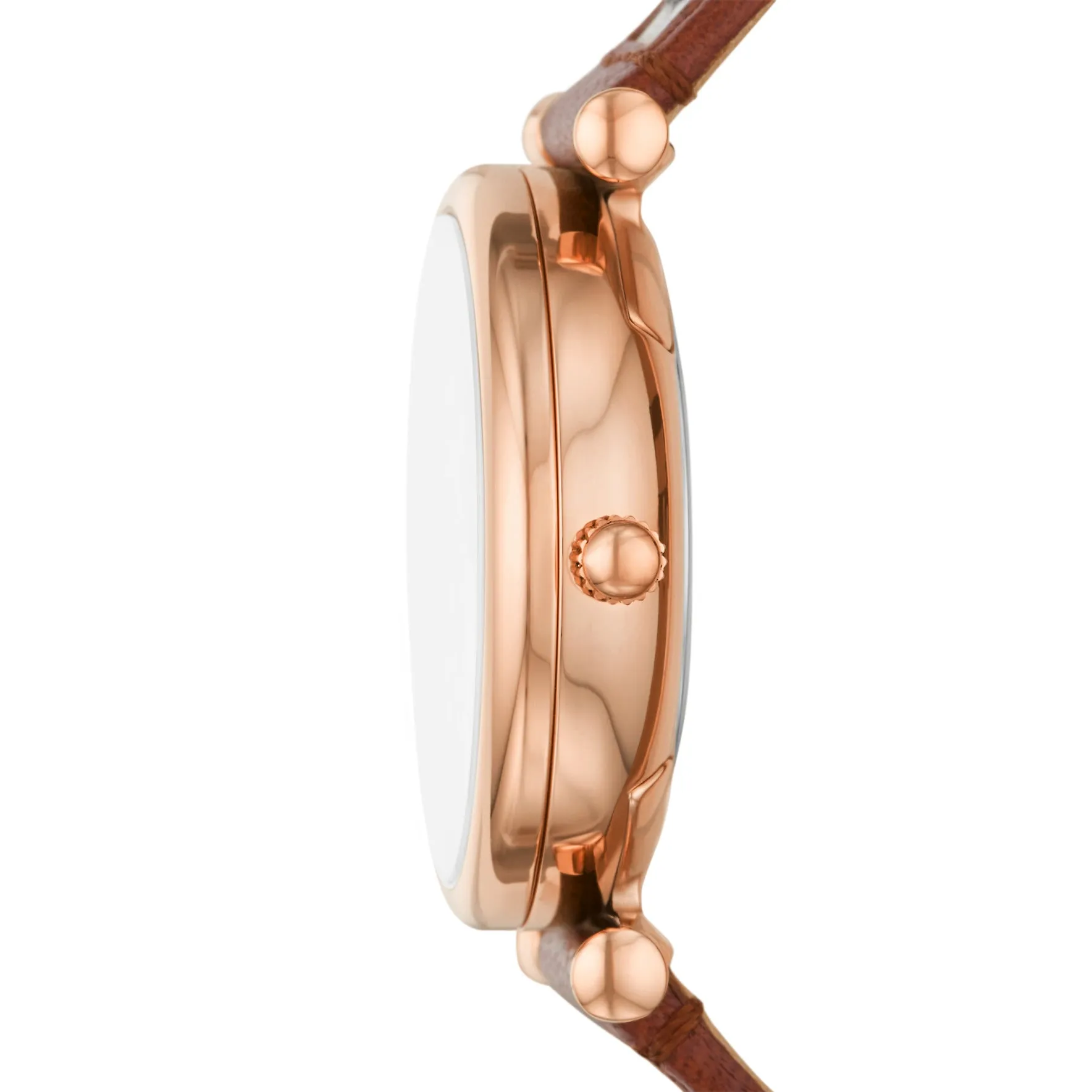 Carlie Three-Hand Date Brown Leather Watch
