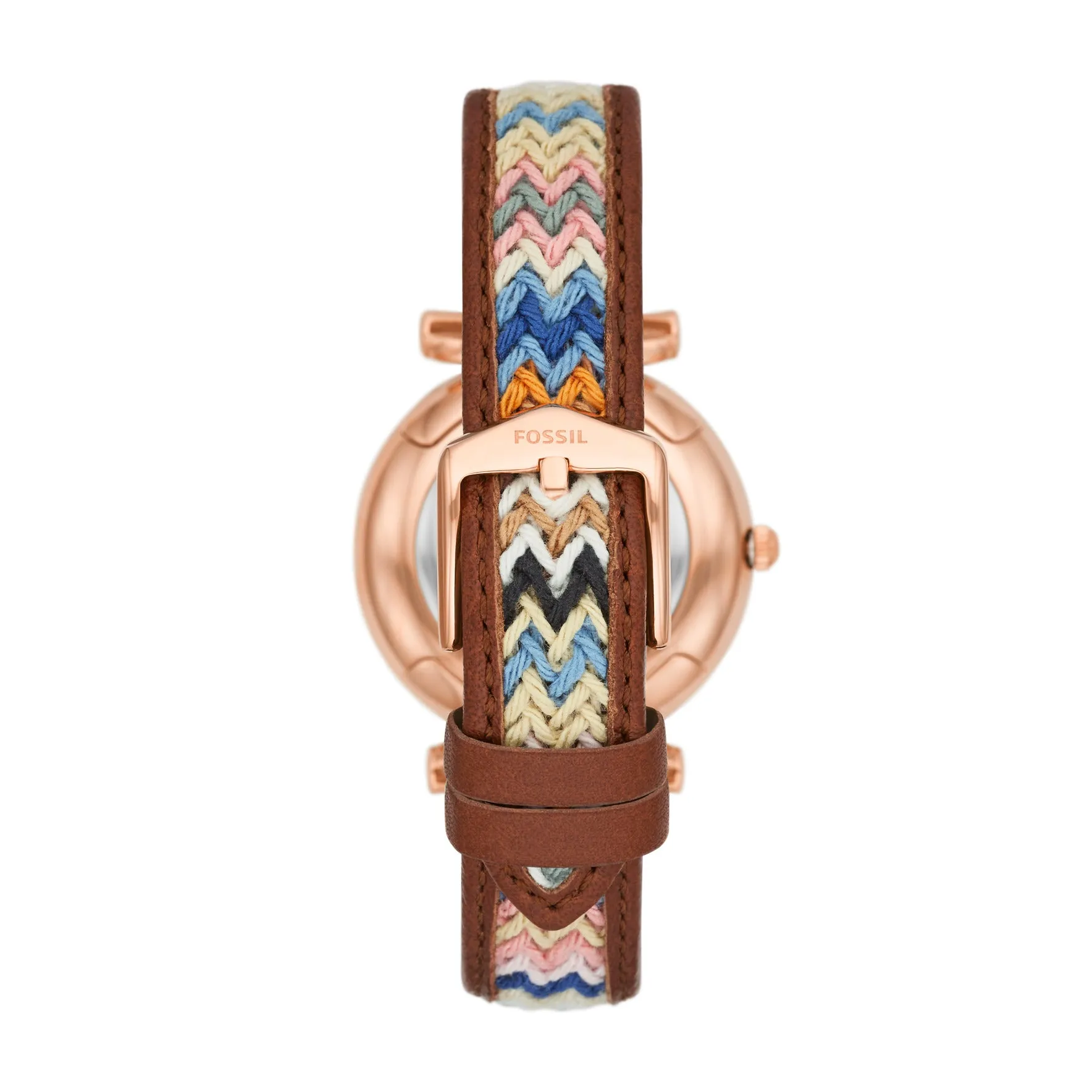 Carlie Three-Hand Date Brown Leather Watch