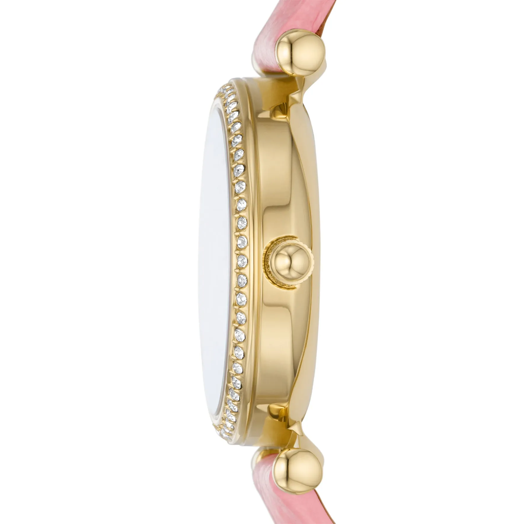 Carlie Three-Hand Pink Eco Leather Watch