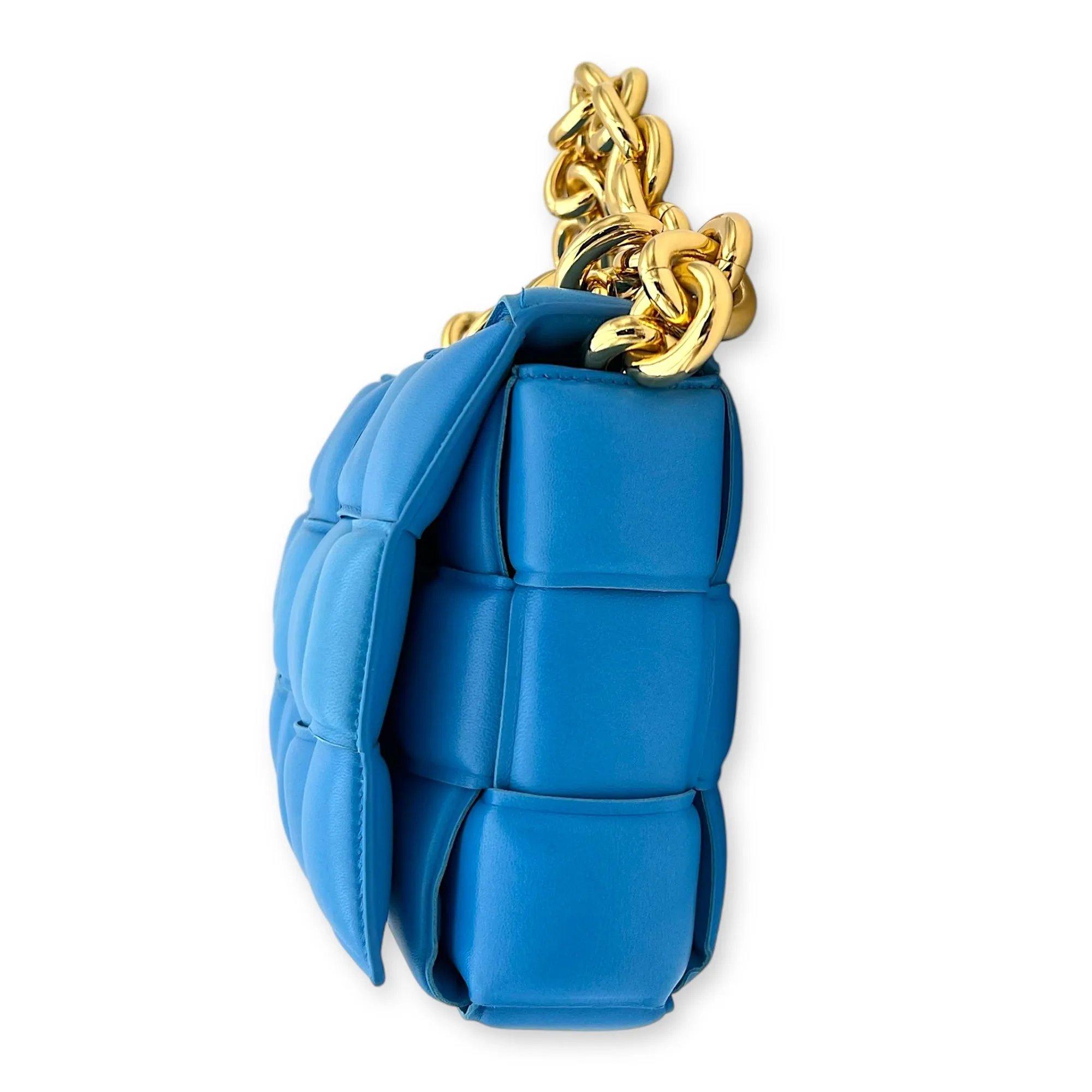 Cassette Crossbody Bag Blue in Lambskin, Gold hardware