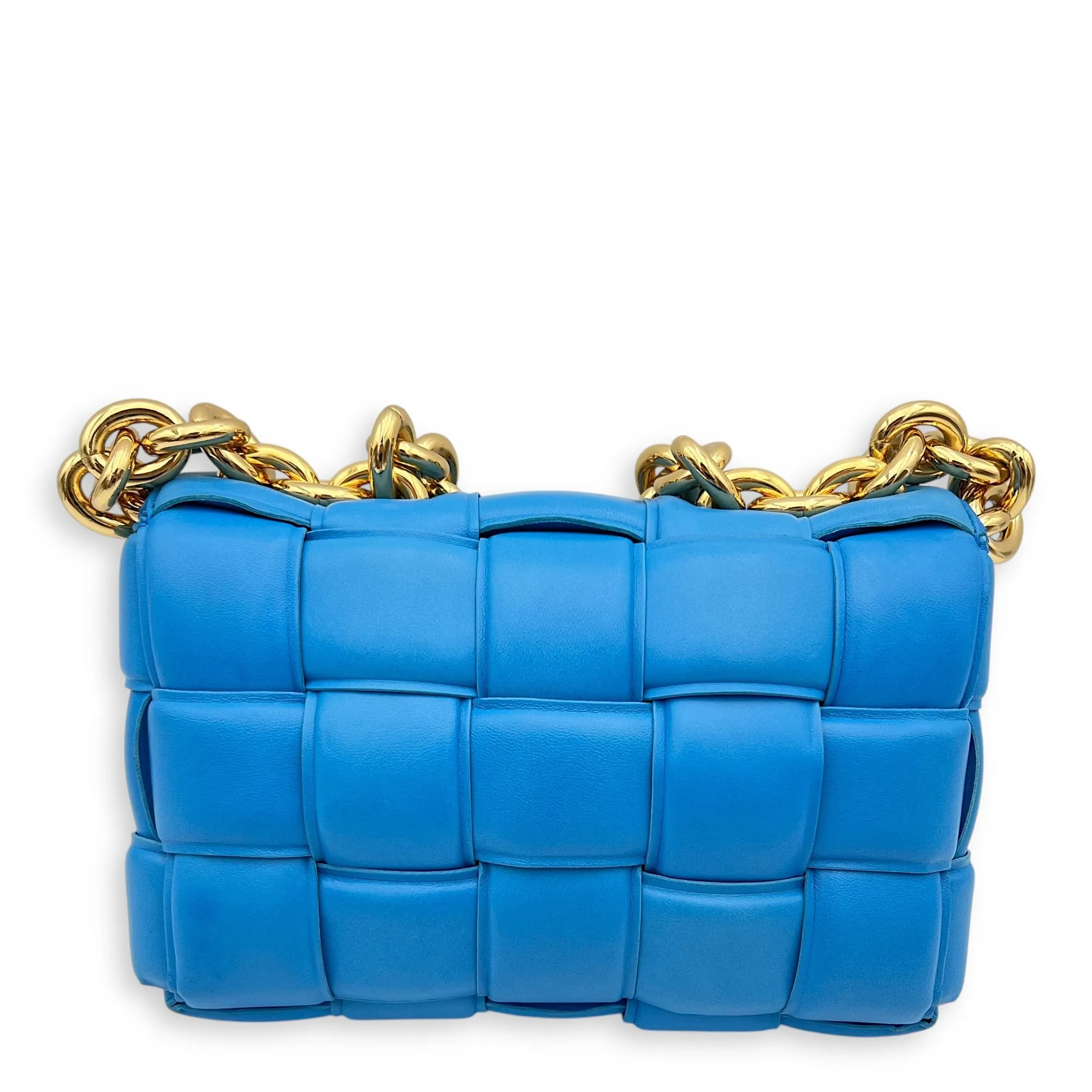 Cassette Crossbody Bag Blue in Lambskin, Gold hardware