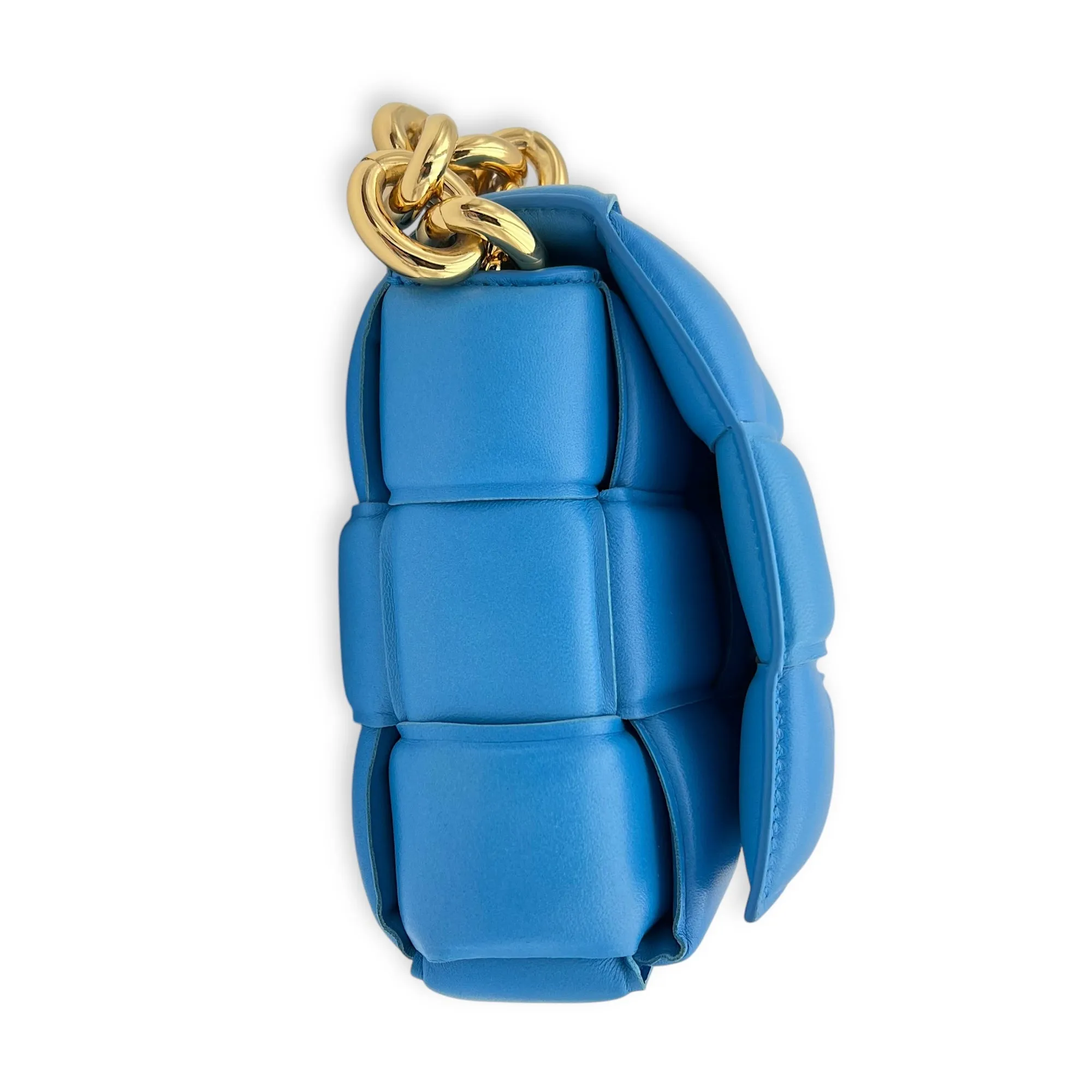 Cassette Crossbody Bag Blue in Lambskin, Gold hardware