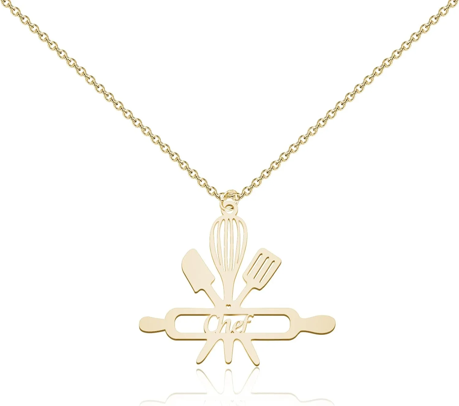 CENWA Chef Charm Necklace Cooking Pendant Necklace Chef Jewelry Gift for Chef Cooking Knife Pendant Gift For The Cook