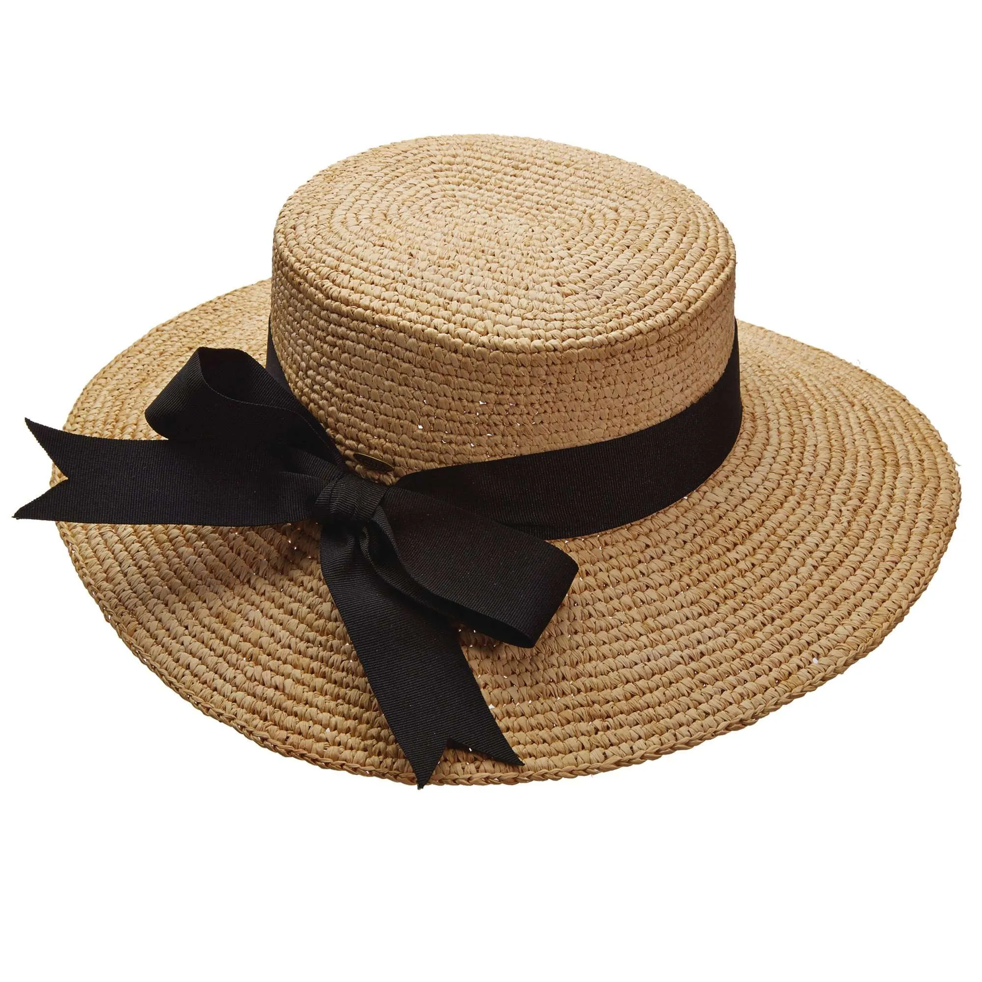 Crocheted Raffia Boater - Scala Collection Hats