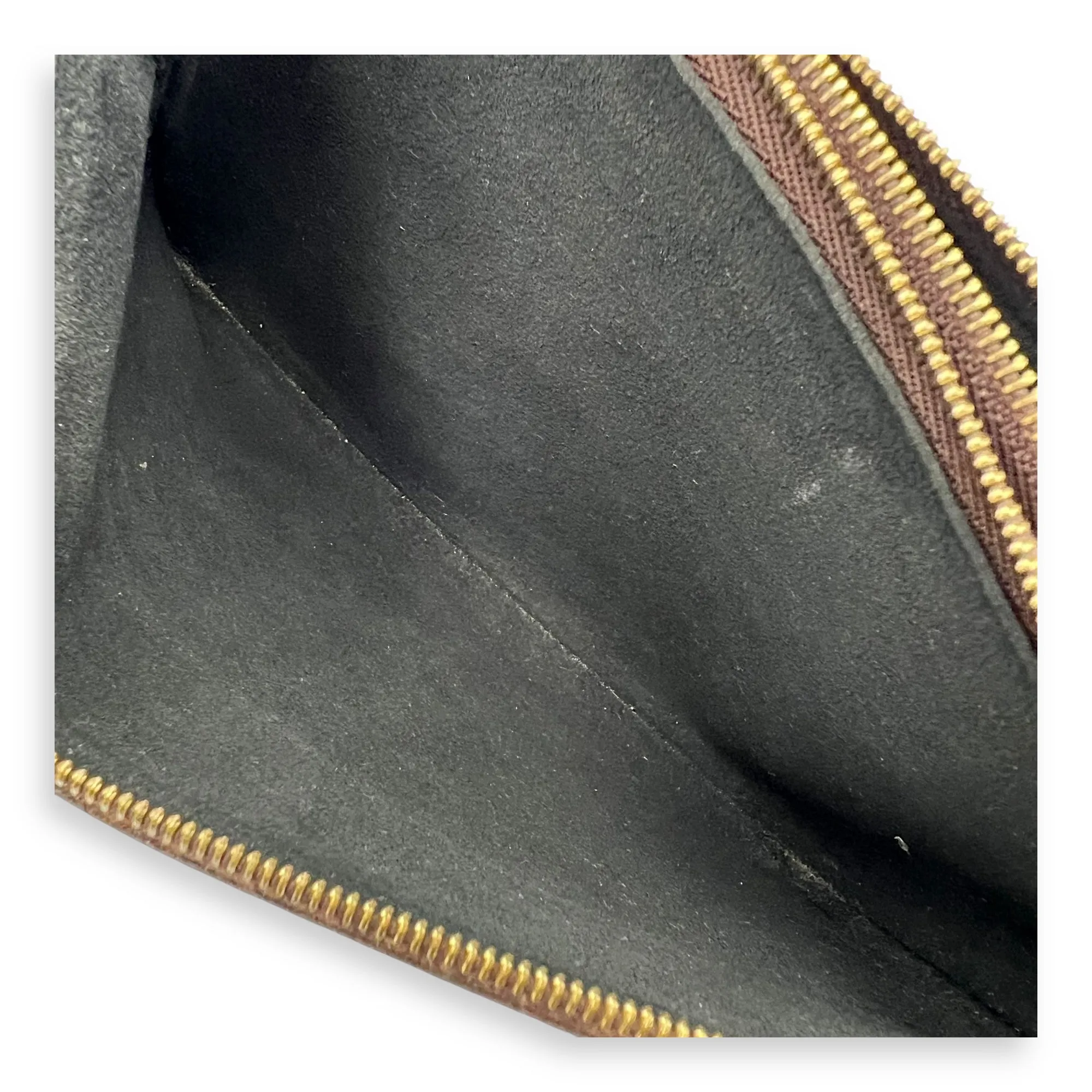 Double Zip Reverse Crossbody Bag Brown in Coated Canvas, Gold hardware
