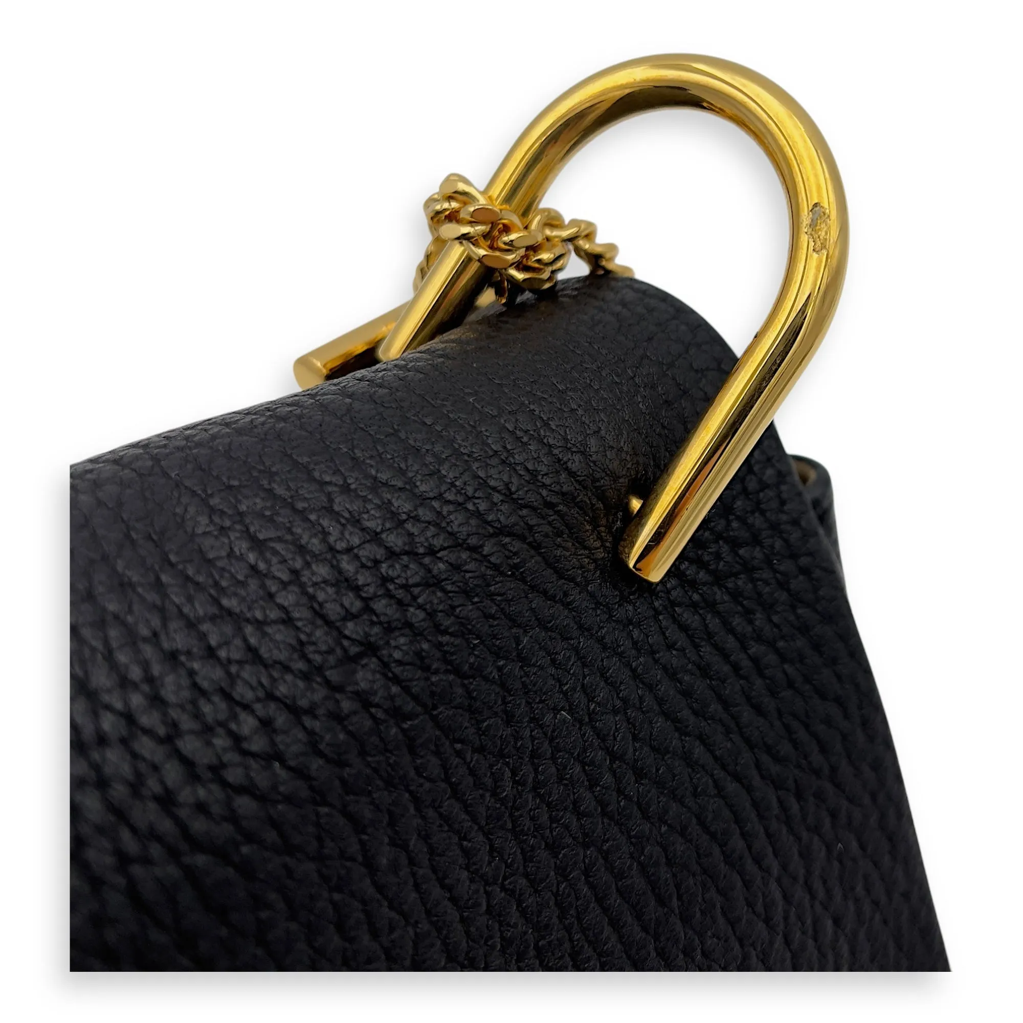 Drew Crossbody Bag Black in Calfskin, Gold hardware