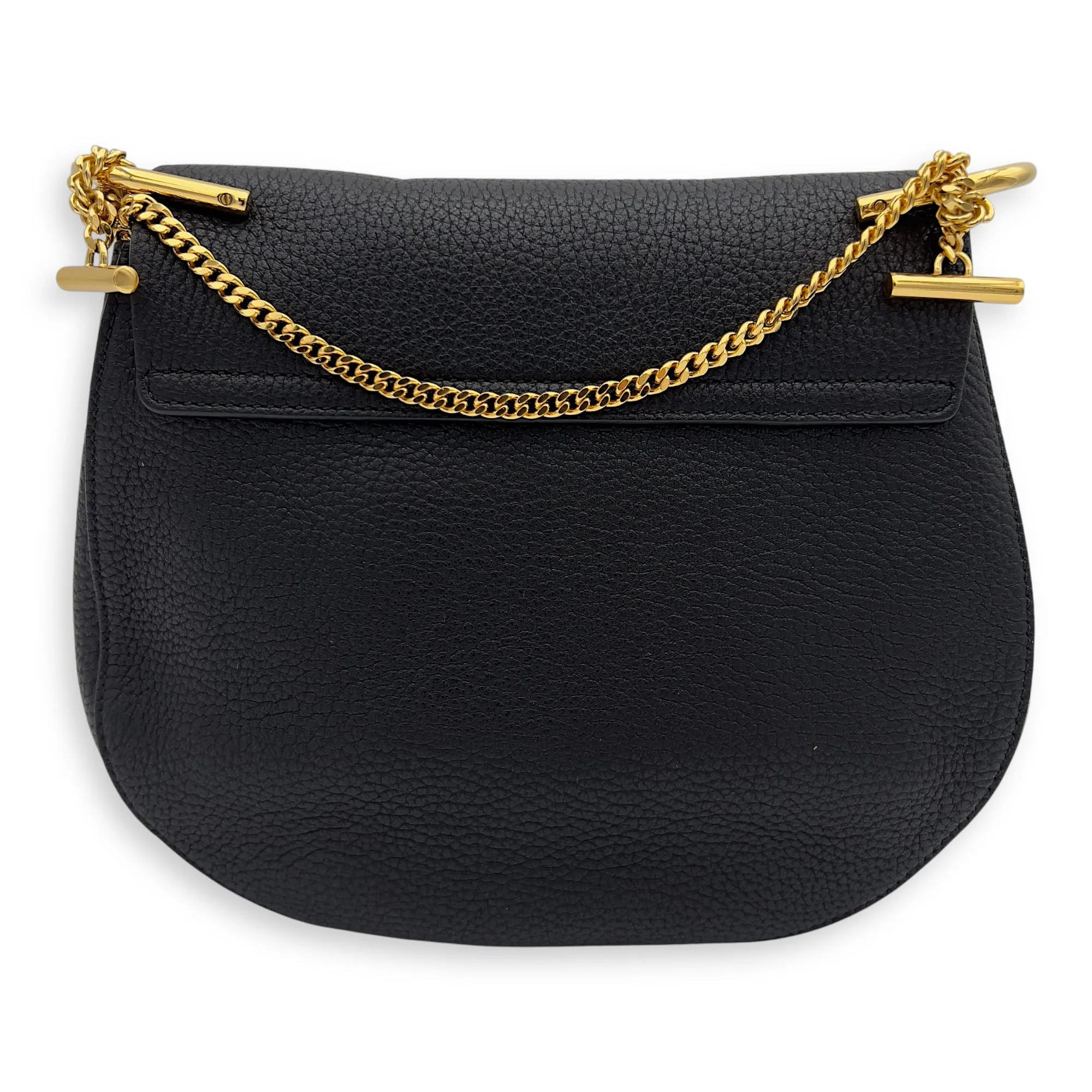 Drew Crossbody Bag Black in Calfskin, Gold hardware