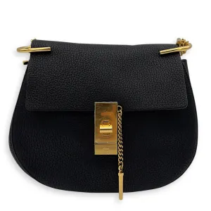 Drew Crossbody Bag Black in Calfskin, Gold hardware