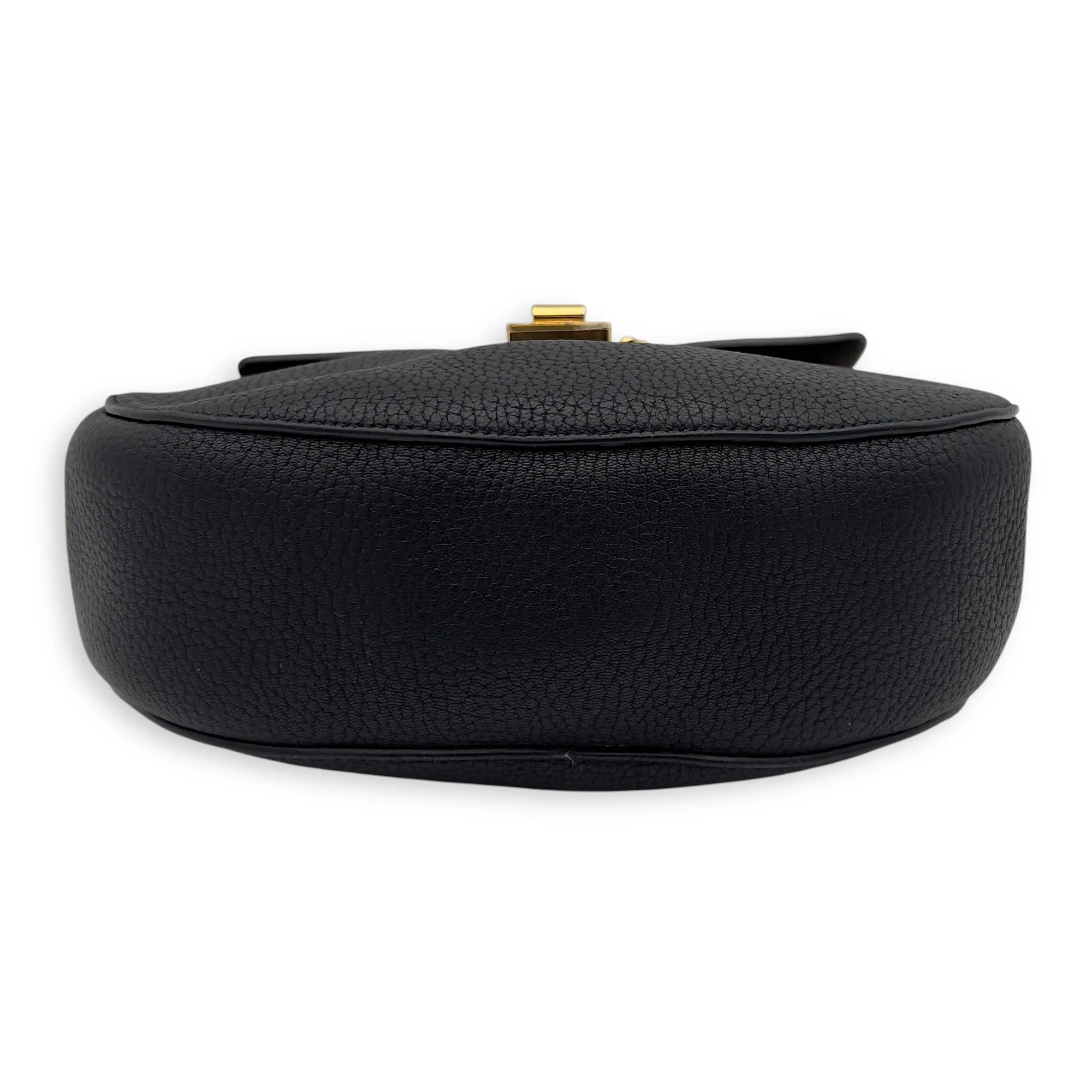 Drew Crossbody Bag Black in Calfskin, Gold hardware