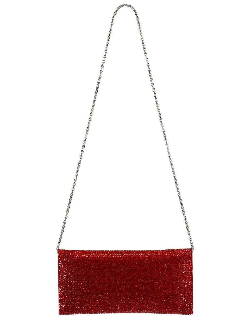 Envelope Red Crystal Clutch