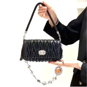 Essential Collection MM Pattern Black Leather Evening Clutch