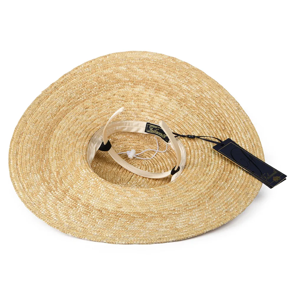 Failsworth Hats Pearl Straw Boater Hat - Natural-Black