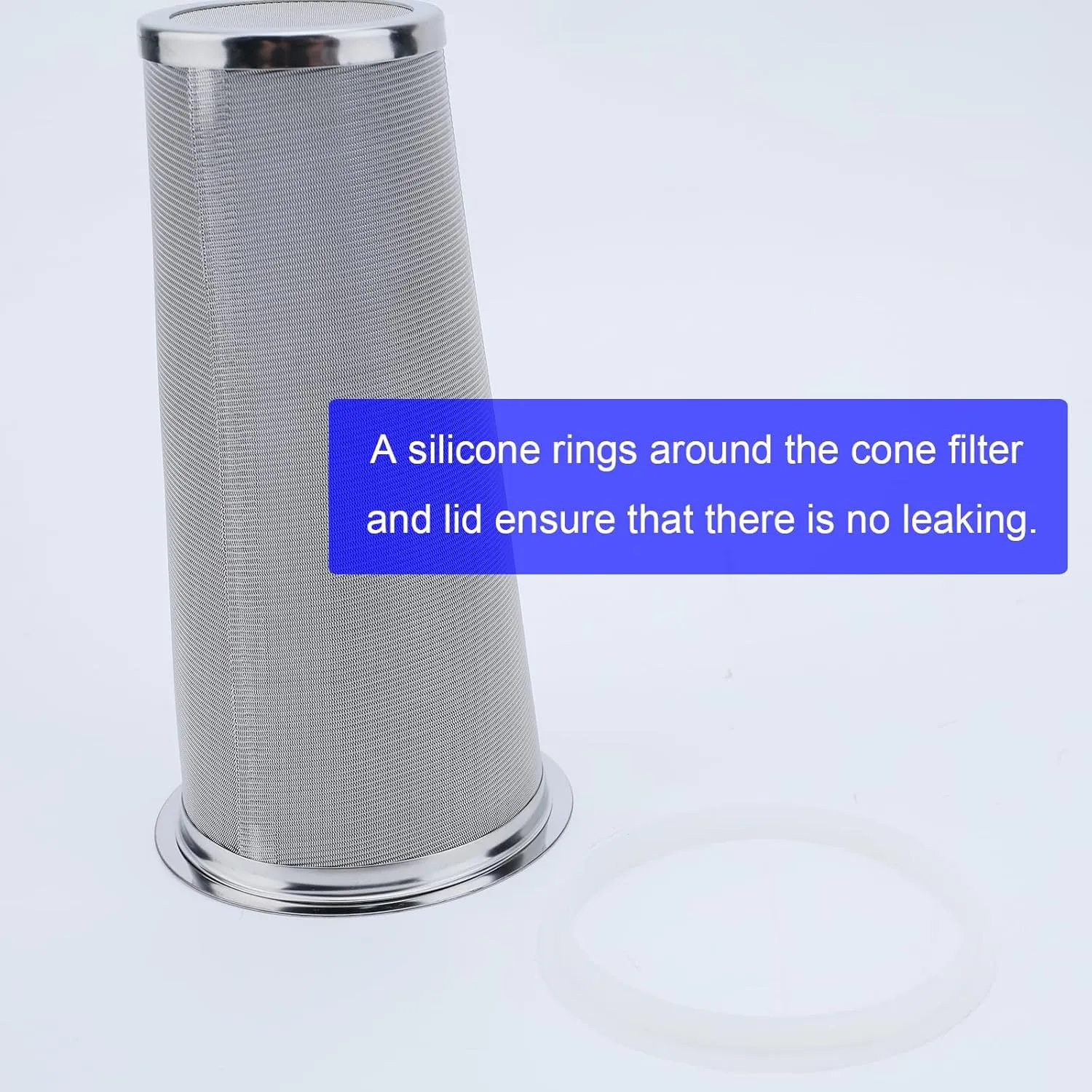 Fermus Cold Brew Coffee Filter for 32oz / 1Quart Wide Mouth Mason Jar Infuser 304 Stainless Steel Strainer with Seal Ring Design for Grounds Tea Fruit Coffee Filter (32 Ounces Mason Jar Filter)