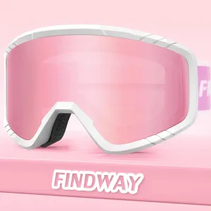 findway Kids Ski Goggles for Boys Girls Youth-OTG Anti-Fog Over Glasses Kids Snow/Snowboard Goggles