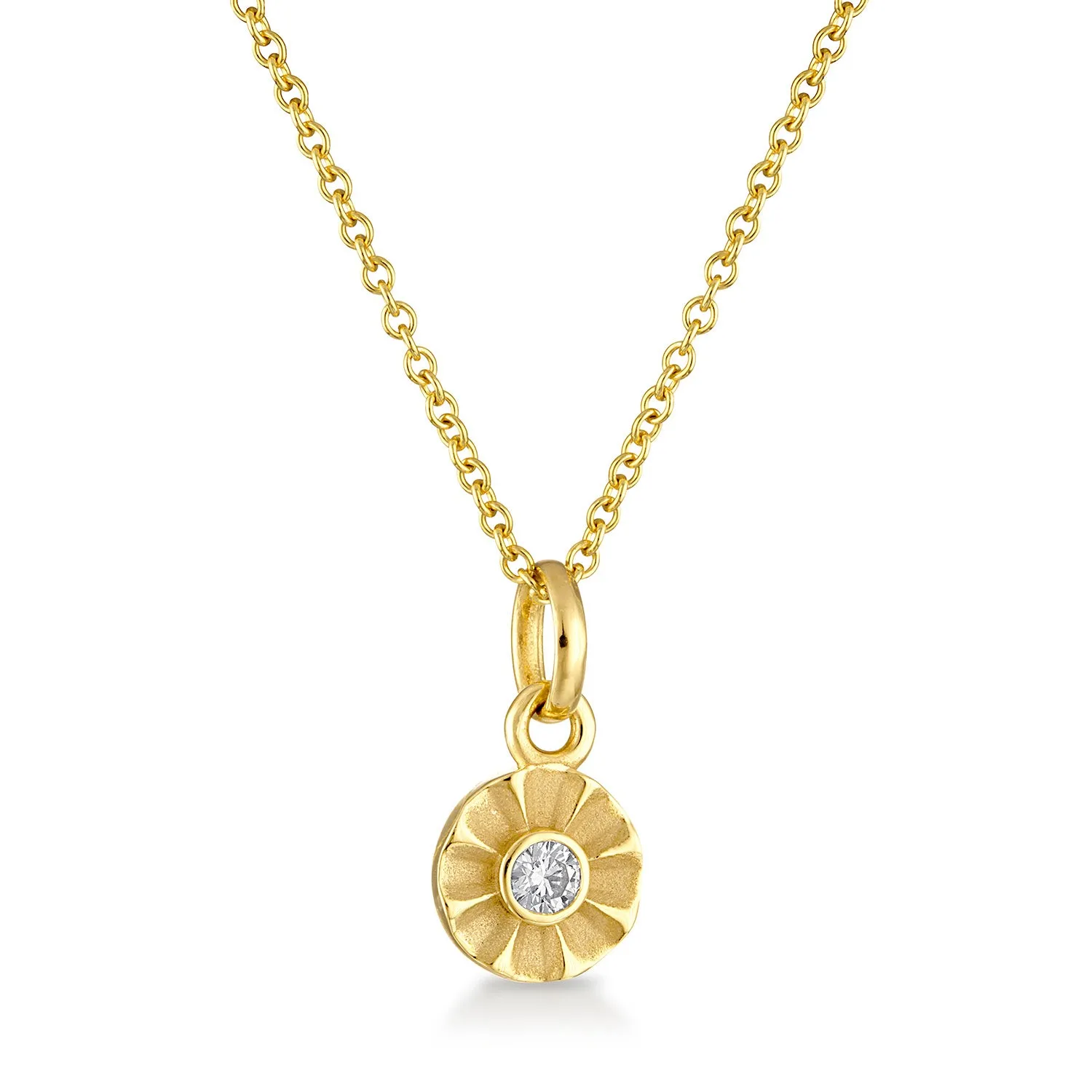 Fluted Edge Diamond Charm