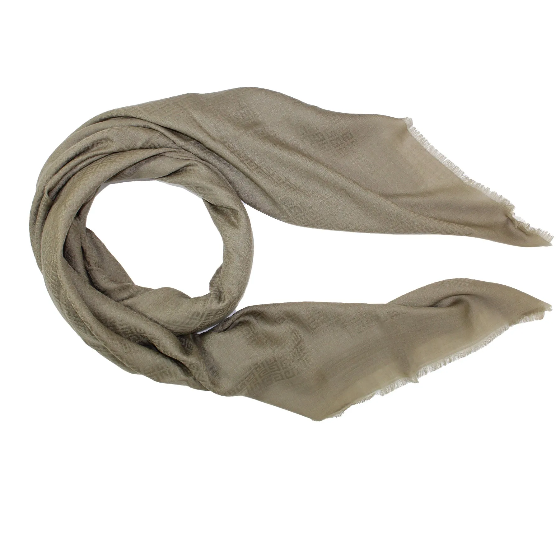 Givenchy Cashmere Scarf Taupe 4G Allover - Extra Large Square Shawl SALE