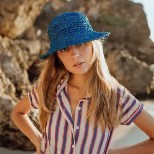 Hats Kirana Raffia Boater Hat In Tropical Blue