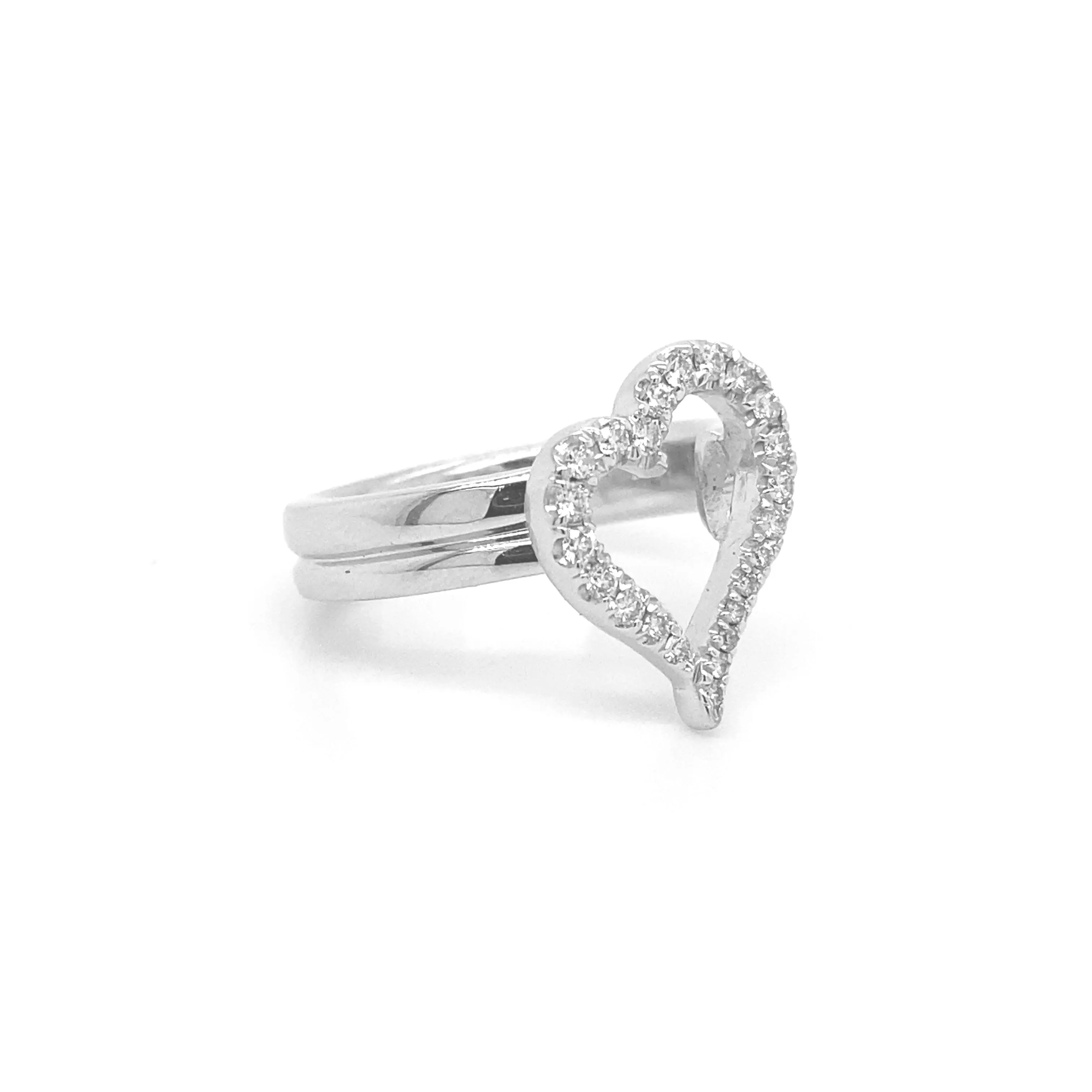 Heart Ring White Gold R030N