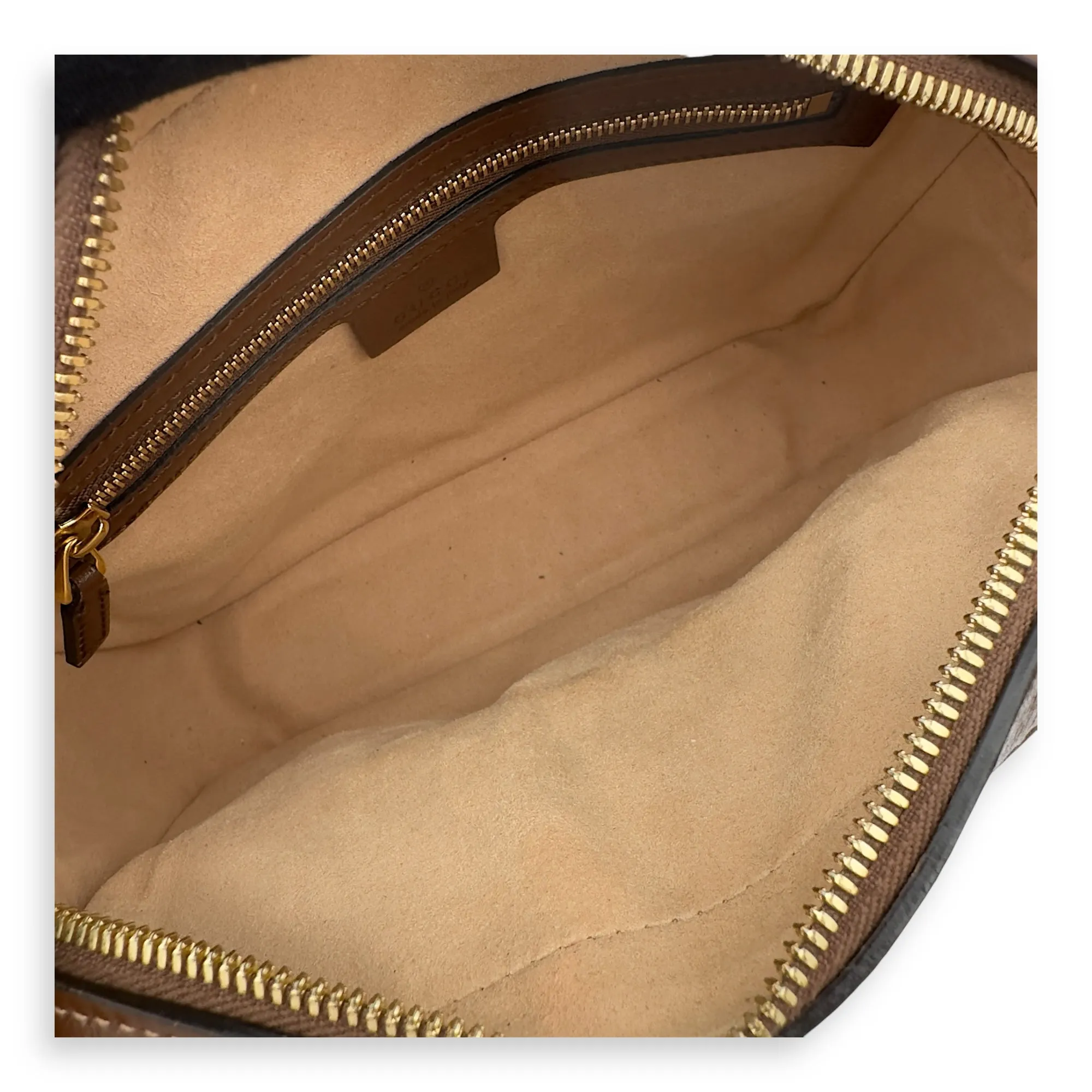 Horsebit 1955 Crossbody Bag Grey in Coated Canvas, Gold hardware