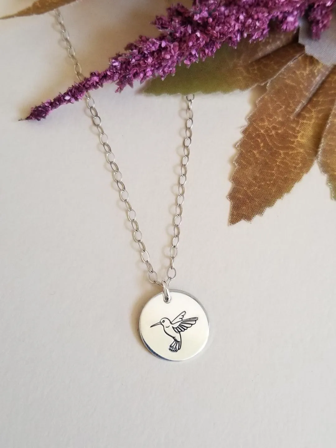 Hummingbird Charm Necklace, Everyday Necklace