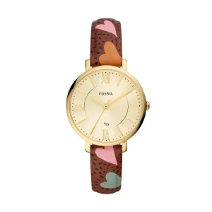 Jacqueline Three-Hand Date Brown Eco Leather Watch