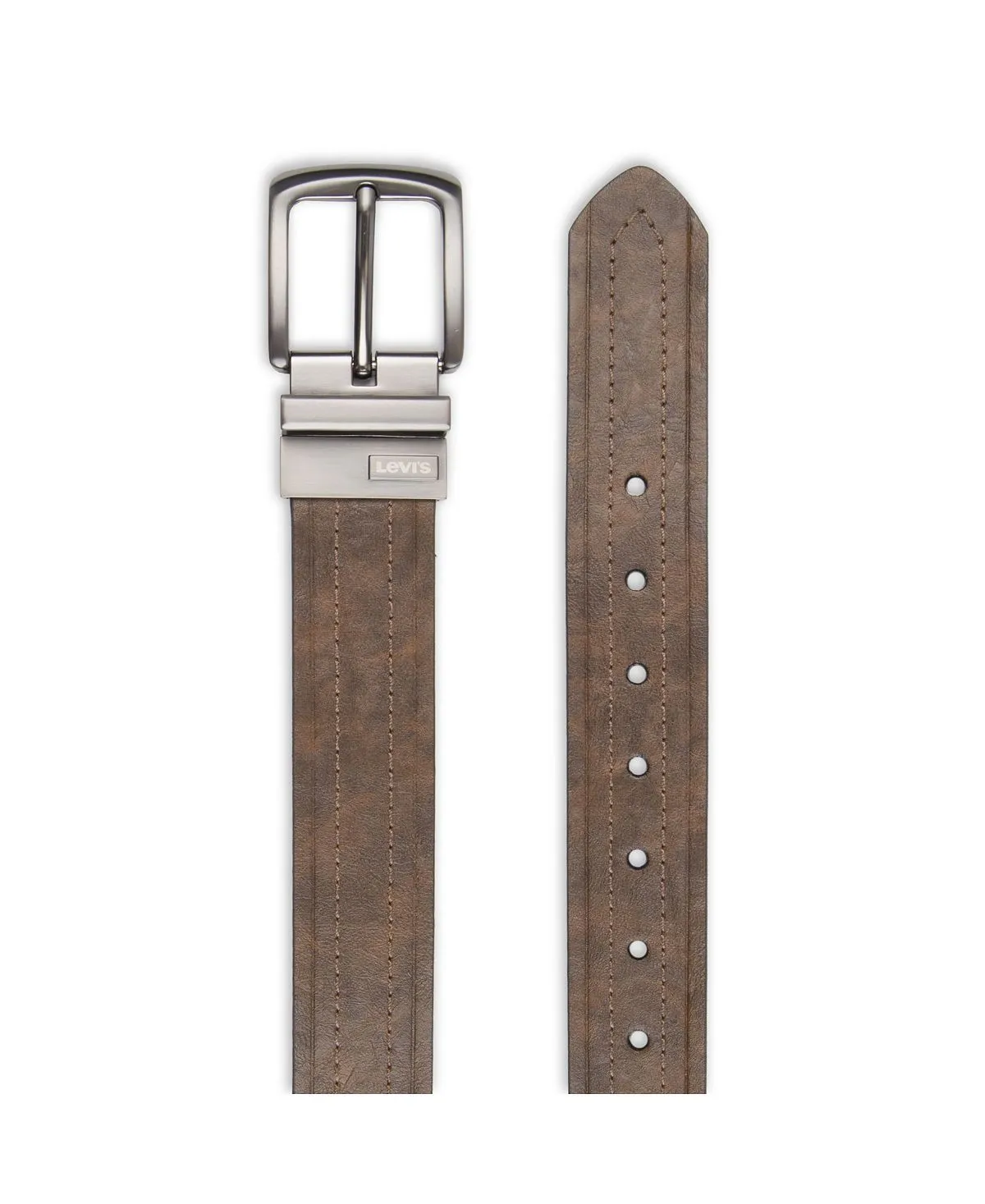 Levi's Embossed Men's Reversible Casual Belt dark brown