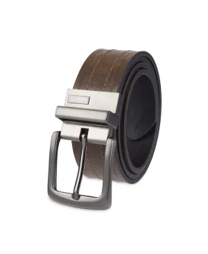 Levi's Embossed Men's Reversible Casual Belt dark brown