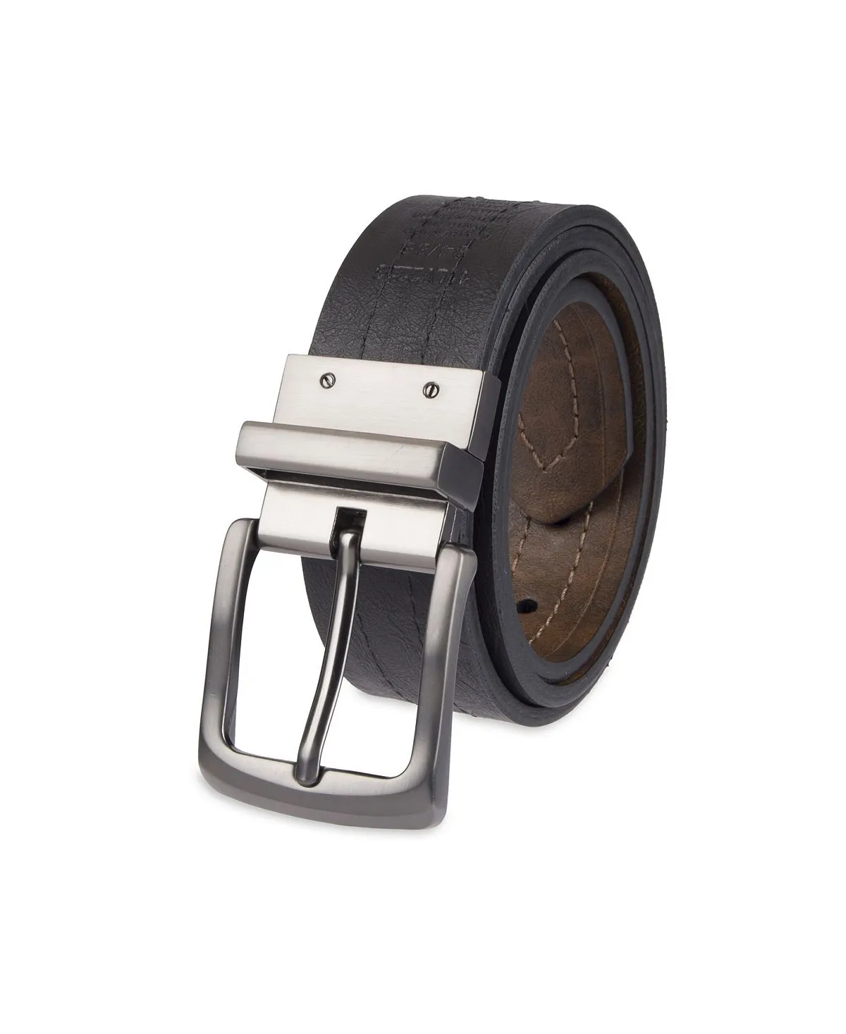 Levi's Embossed Men's Reversible Casual Belt dark brown
