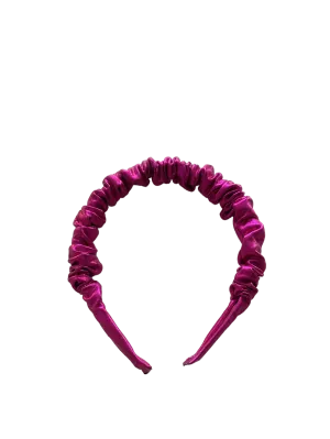 Little Lopers Ruched Headband: Metallic Hot Pink
