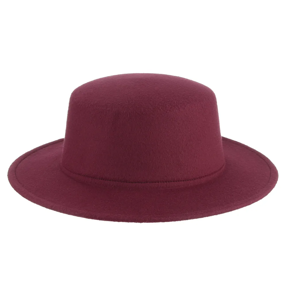 Men Bowler Hat Unisex-Adult's Derby Flat Brim Hat