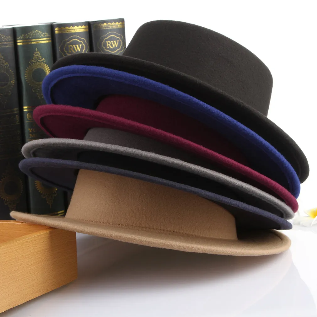 Men Bowler Hat Unisex-Adult's Derby Flat Brim Hat