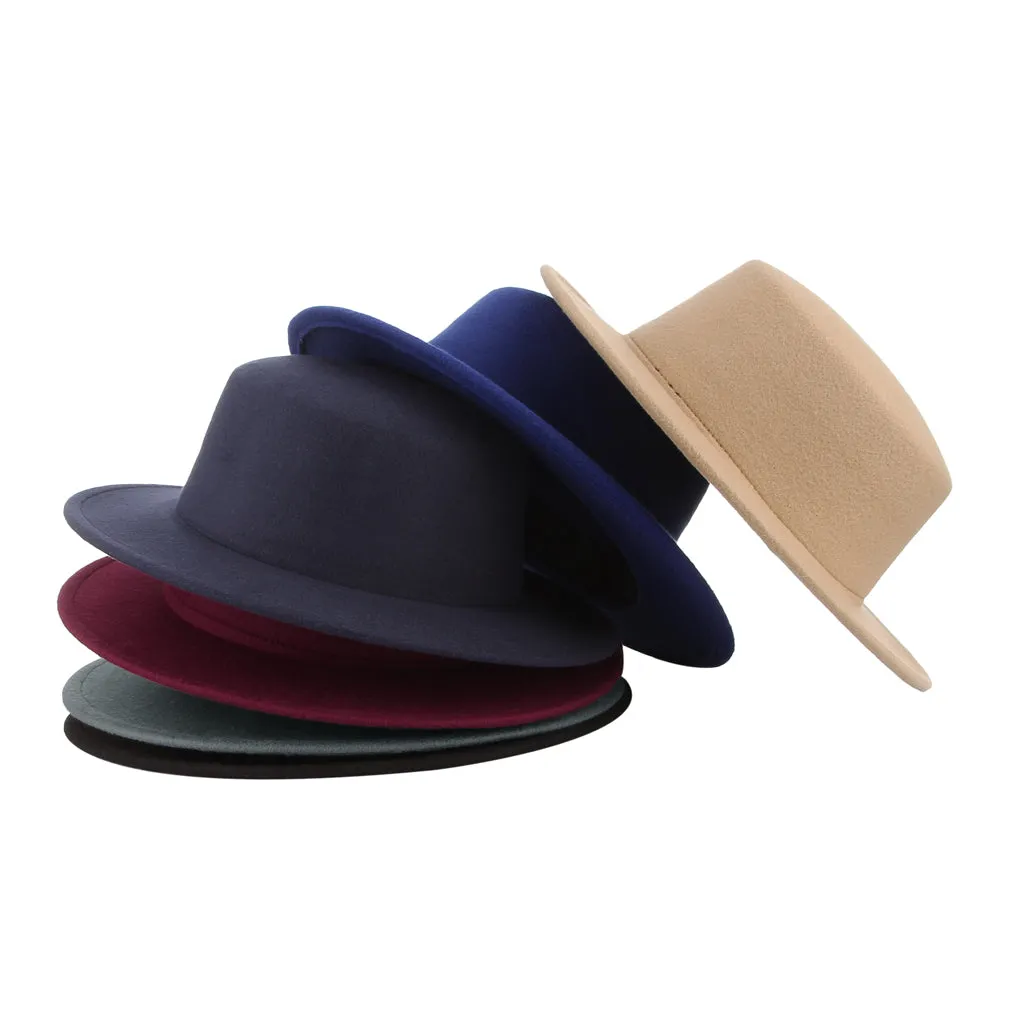 Men Bowler Hat Unisex-Adult's Derby Flat Brim Hat