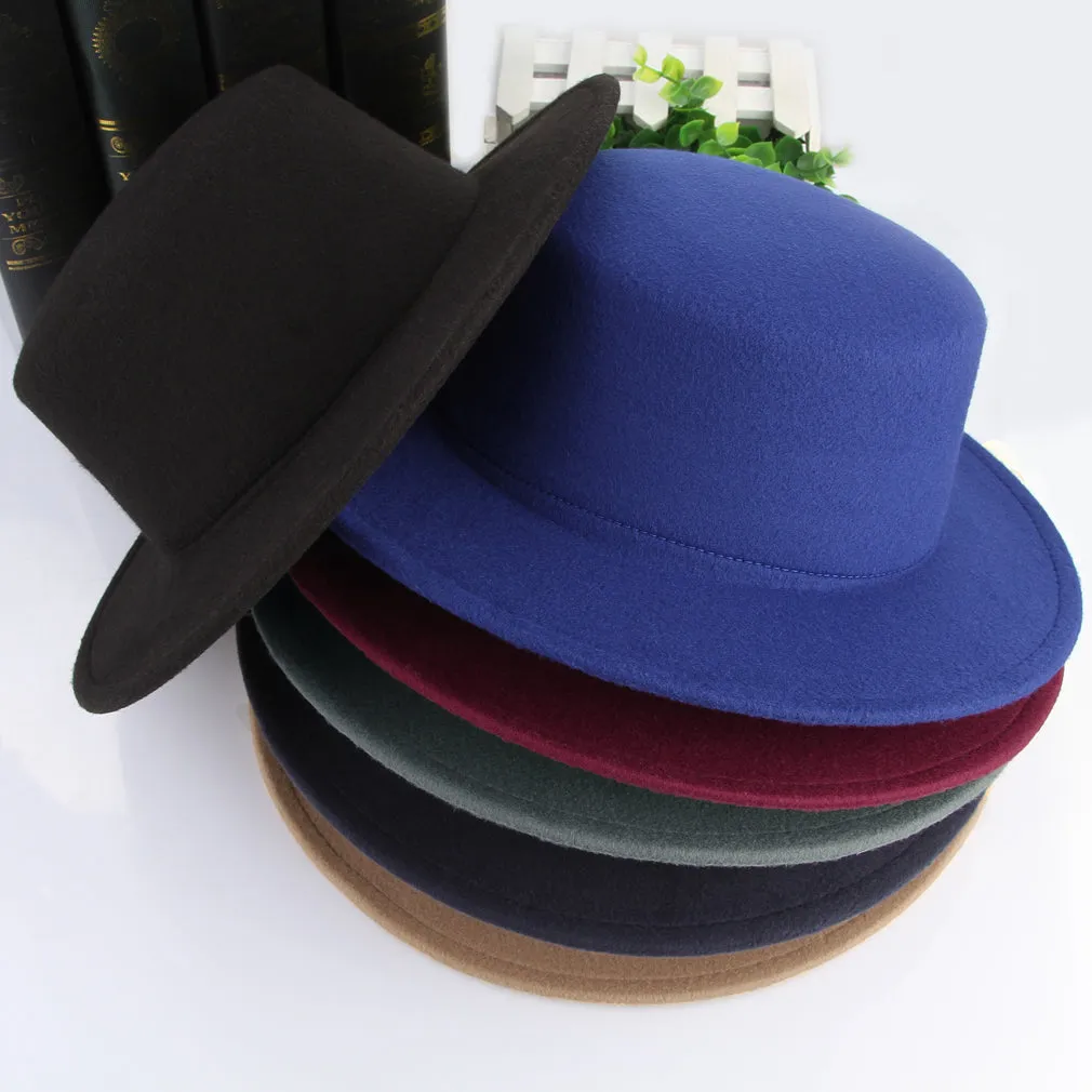 Men Bowler Hat Unisex-Adult's Derby Flat Brim Hat
