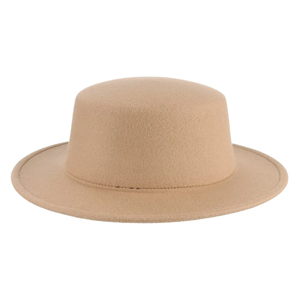 Men Bowler Hat Unisex-Adult's Derby Flat Brim Hat
