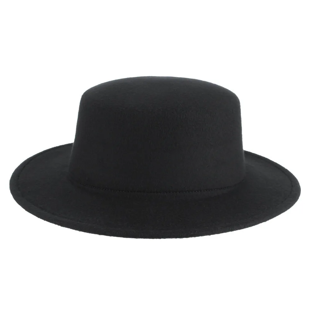 Men Bowler Hat Unisex-Adult's Derby Flat Brim Hat