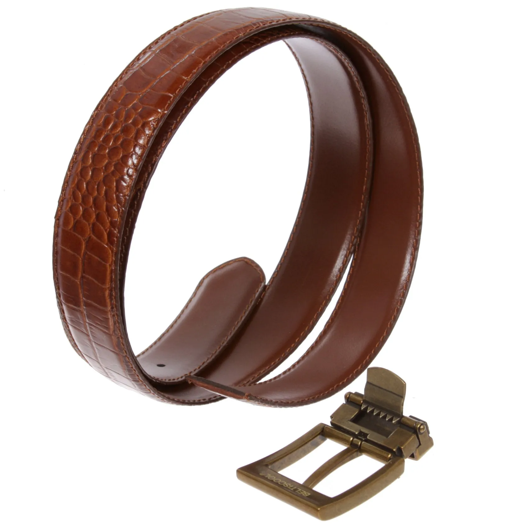 Men's Clamp on Buckle 1 1/4" (34 mm) Reversible Leather Belt