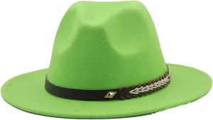 Men's Vintage Wide Brim Fedora Hats for Women Men Panama Jazz Hat Unisex Classic Cap for Party Wedding Church