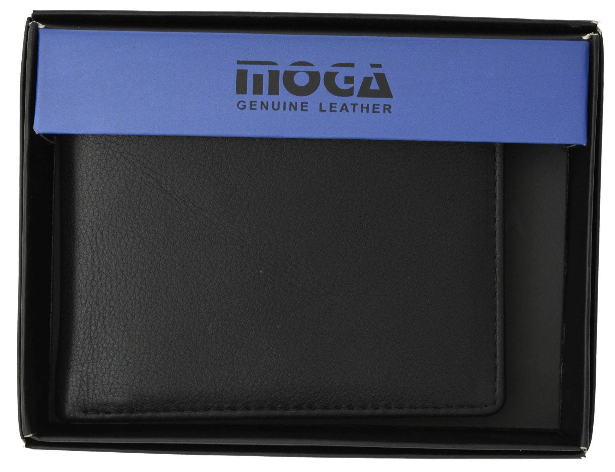 Moga Handmade Genuine Leather Mens Bifold Wallet with Coin Pouch 91013