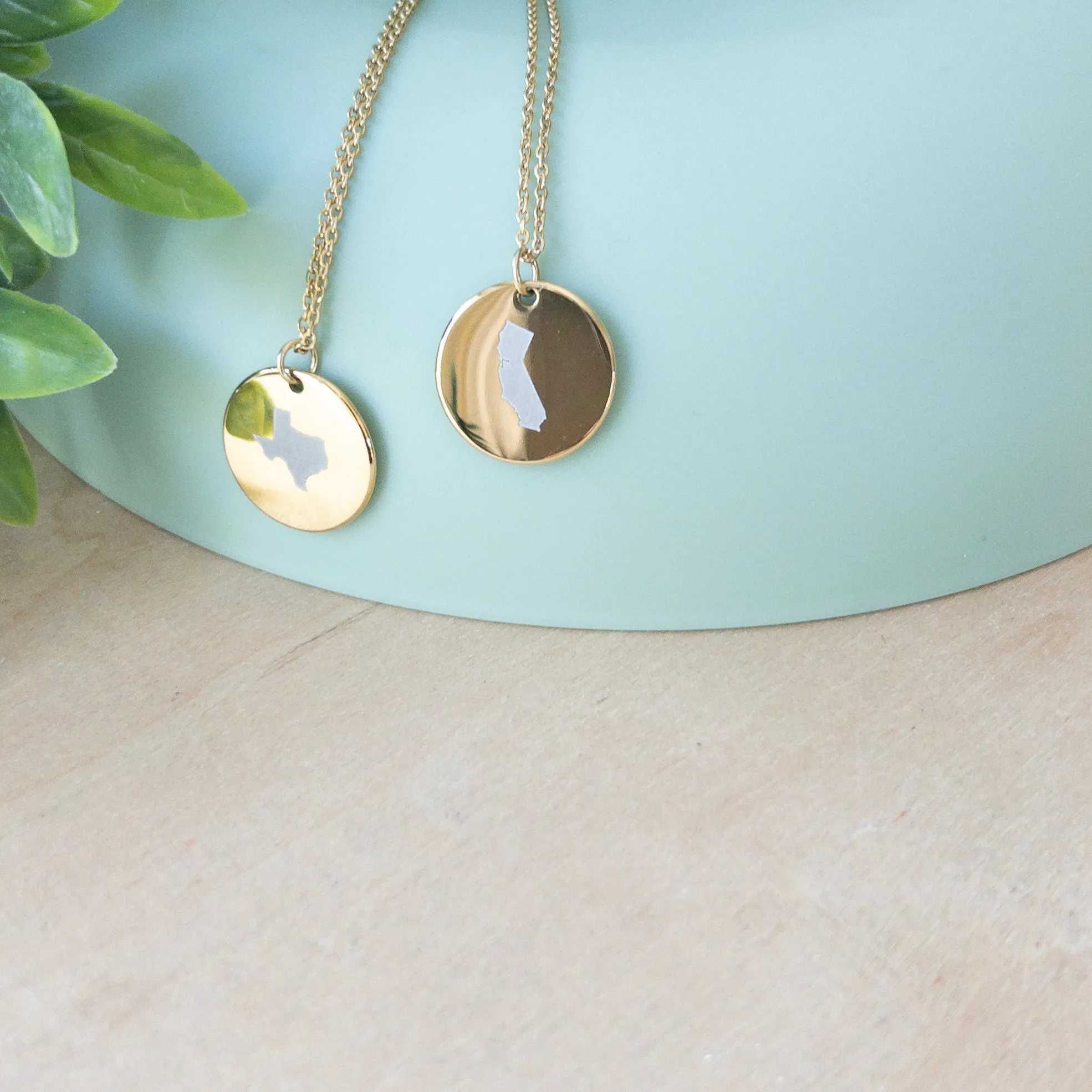 Personalized State Charm Necklaces