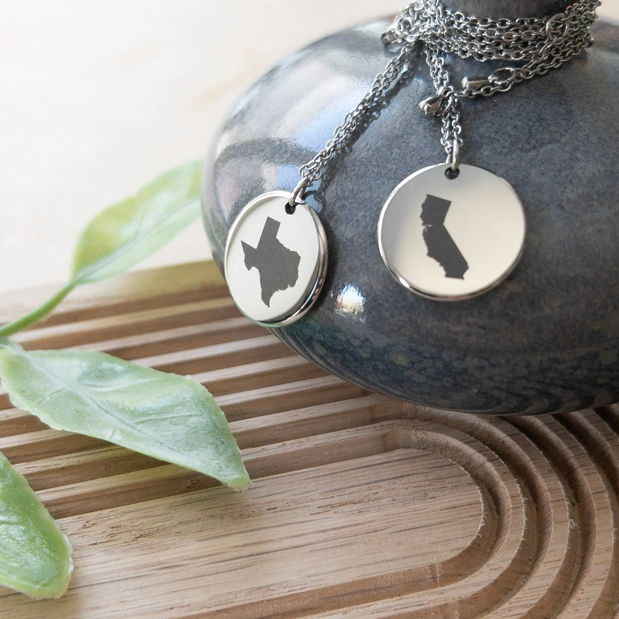 Personalized State Charm Necklaces